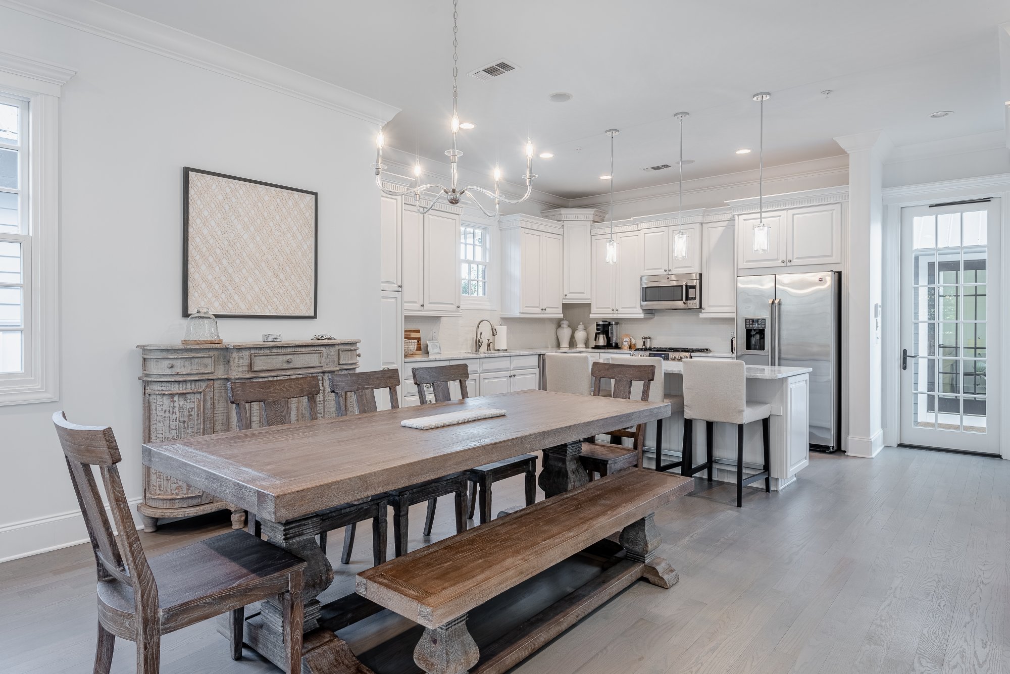 Dining and kitchen open plan